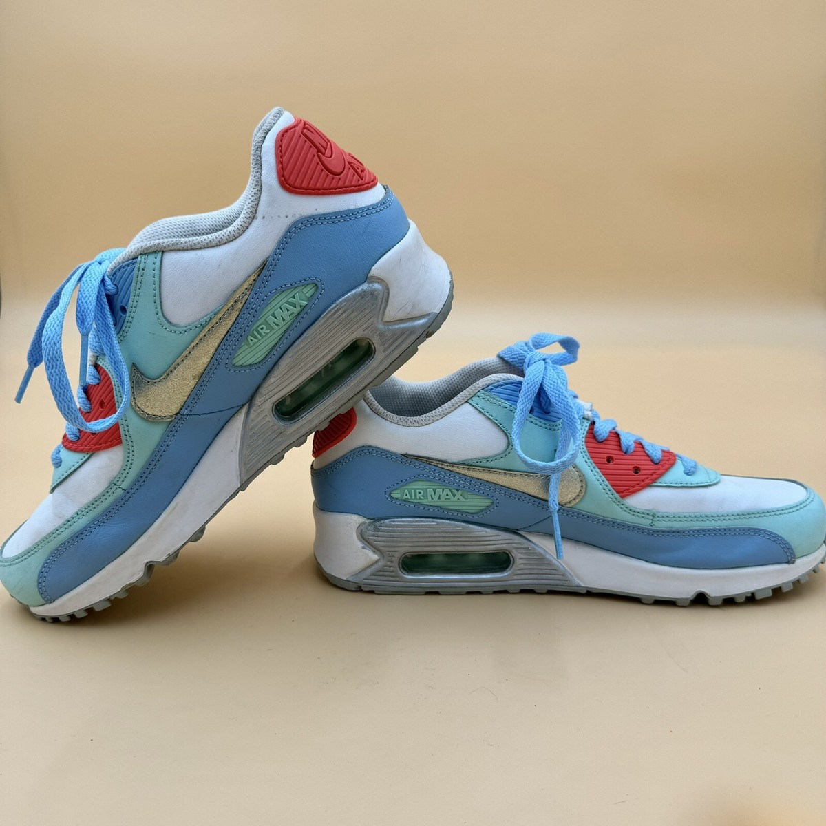 nike foamposite blue gold orange