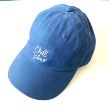 Victoria s Secret CHILL VIBES Pink Logo Cadet Blue Baseball Cap Hat Adjustable