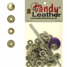 Tandy Leathercraft 7/16 Inch Line 20 Snap fastener kit CT.15 w/Tools - Nickel