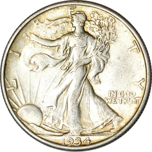 1934 50C Walking Liberty Half Dollar Gem AU K18469