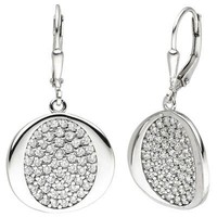 OhrhäNger Aus 925 Silber Mit 110 Zirkonia Ohrringe Boutons Ohrschmuck Gewellt