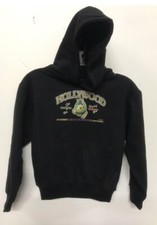 YOUTH PULLOVER HOODED SWEATSHIRT HEAVY WEIGHT M SIZE PRINTED HOODIE BLACK COLOR