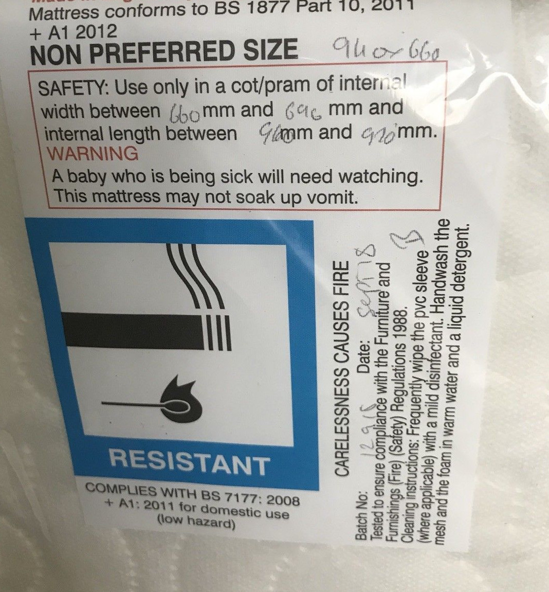 Deluxe Quilted Mattress or Fitted Sheet For Nuna Sena Travel Cot Made