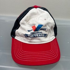 Valvoline Racing Hat Men Adjustable White Strap Baseball Cap Car Motor 150 Years