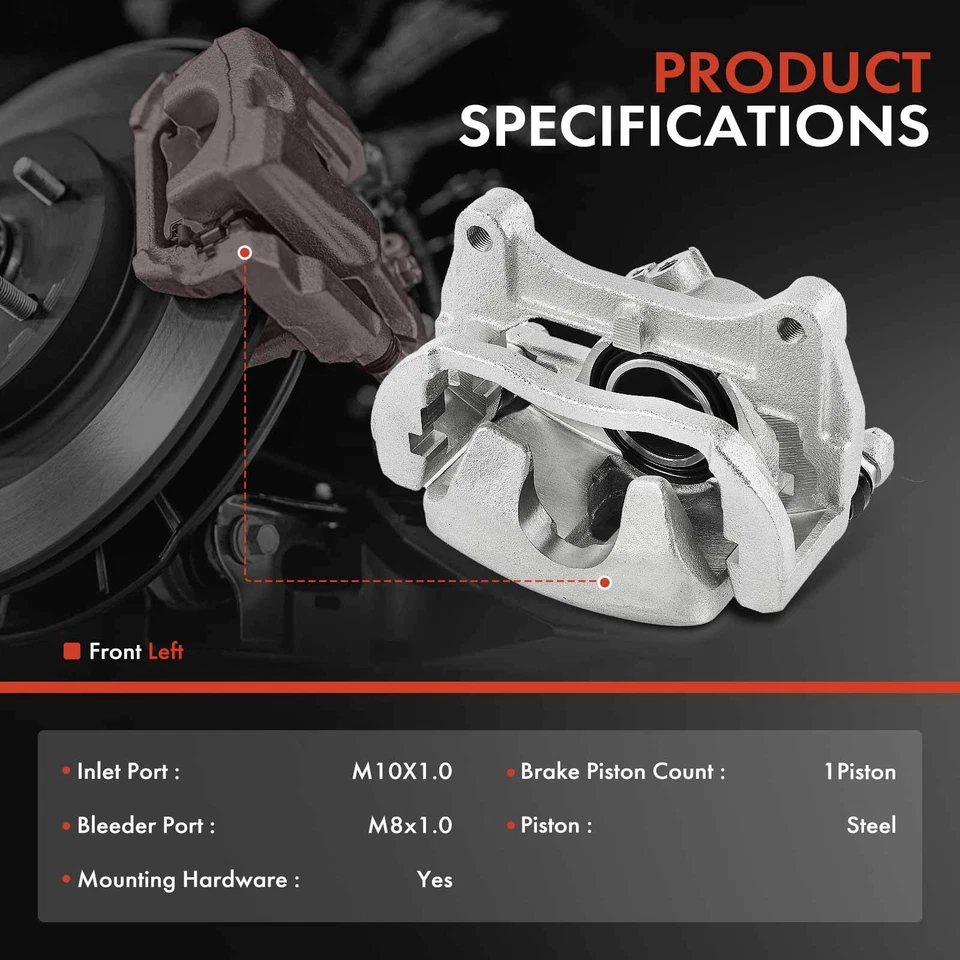 Pinza de freno lateral izquierda conductor delantero con soporte para Mazda RX-8 2004-2008 2009-2011 Foto 2 de 4