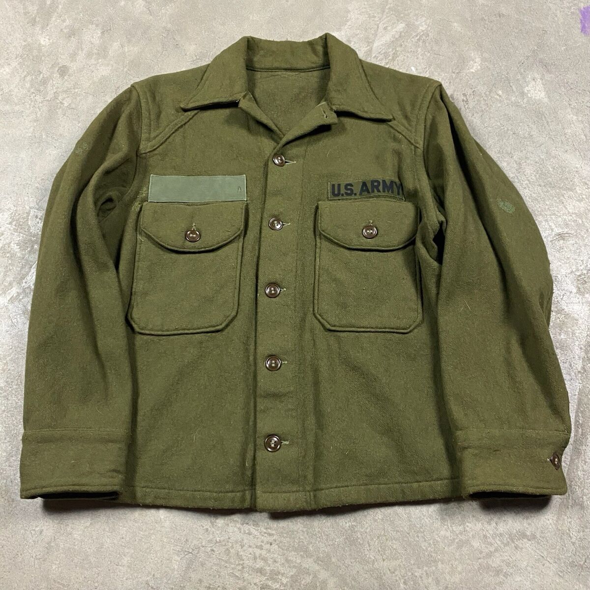 Vintage 60s US Army OG-108 Wool 50s Over Shirt Jacket Vintage 60s US Army OG-108 Wool 50s Over Shirt Jacket