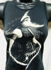 Balanced Moon Warrior Hand Dyed Black Tank Top Juniors Style Women's Shirt NEW