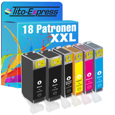 18 Patronen für Canon PGI-520 XXL CLI-521 XXL Pixma IP 3600 IP 4600 IP 4600 X