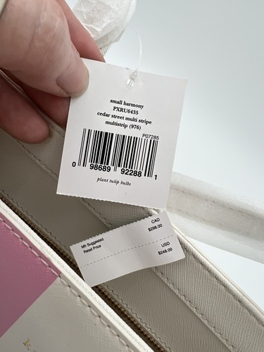 Kate Spade Purse Handbag cedar street stripe PXRU6435 NWT $248 Tulip Multistrip - Picture 8 of 16