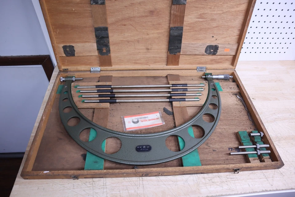 Nice Used Mitutoyo 104-153 16-20" Interchangable Anvil Micrometer .001" Grad USA - Image 3 of 4