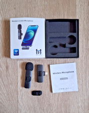 Wireless Lavalier Microphone for iPhone iPad, Omnidirectional Clip Mini Mic
