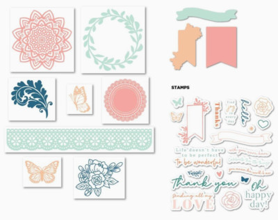 Diamond Press *Find Joy* Stamp (21) & Die (3) & Embossing Folders (8) Kit NEW