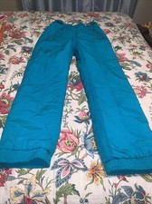 Vintage Skitique Lined Padded Turquoise Snowboard Ski Pants, Women's Med EUC X 
