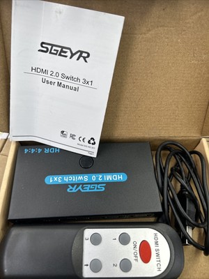 HDMI 2.0 Switch Splitter 3 Port 4K HDMI Switcher 3 in 1 Out Metal Selector Box