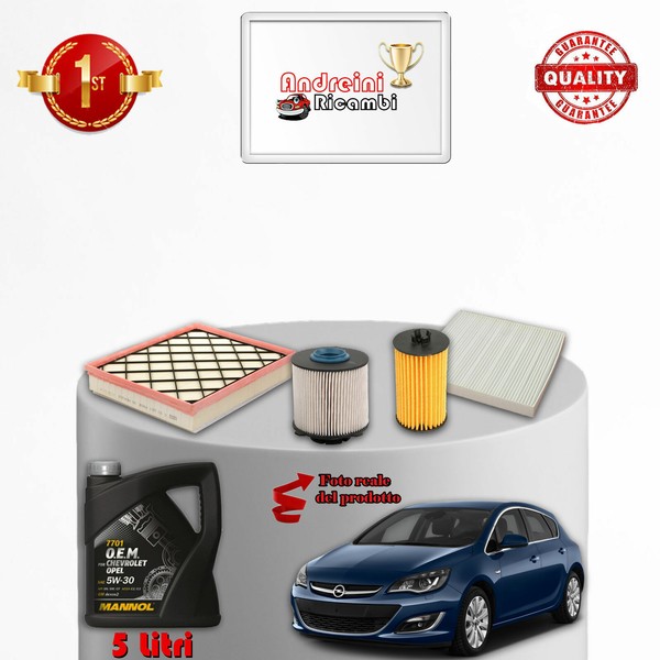 Kit Wartung 4 Filter Und ÖL Opel Astra J 1.6 Cdti 100KW 136CV Ab 2014-image