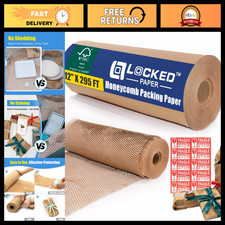 Biodegradable Honeycomb Packing Paper Roll 12"x295' Fragile Stickers - Eco-Fri