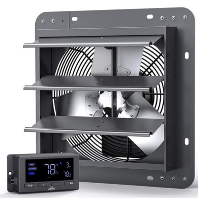 Wall Mount Exhaust Fan 12 960 CFM Temp Humidity Control DC iLIVING Mounted Speed