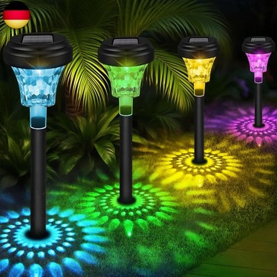 Akynite 8 Stück Solarlampen für Außen Garten RGB Farbwechsel & Warmweiß, IP6