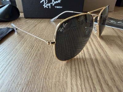 Ray-Ban RB3025 Aviator Pilot Sunglasses Gold Frame With Black Lens 58-14 mm