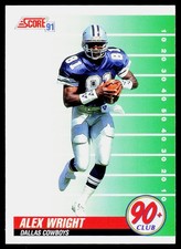 1991 Score Alex Wright #327 Dallas Cowboys
