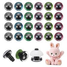 18mm Snowflake Safety Eyes, 48Pcs Realistic Doll Crocheting Safety Eyes 6 Colors