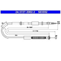Handbremsseil Hinten Rechts FüR Lancia Delta 844 2.0 08 Bis 14 ATE 51808304 Teil