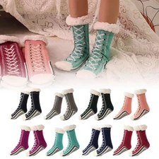 Ultra-thick Cashmere Slipper Home Socks,Slipper Socks With Non Slip Slipper TL