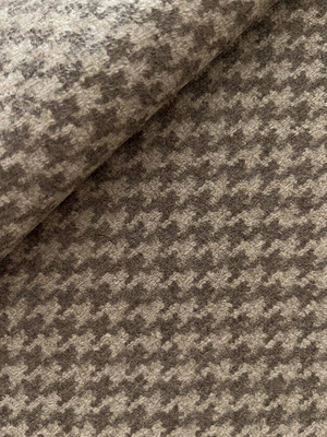 HOLLAND & SHERRY ''WESTMINSTER'' Cocoa brown houndstooth wool-@$390-21.5''Wx16.25''L