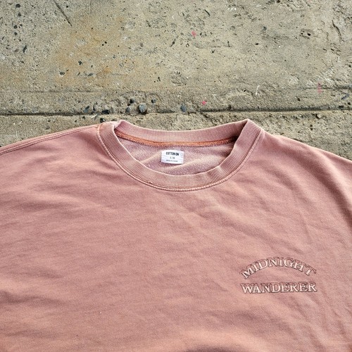 Cotton On Midnight Wanderer Cropped Crewneck Sweatshirt Size L Pink Rose Gym - Picture 2 of 9