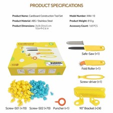 168Pcs Cardboard Construction Tool Kit Educational Toy for School Boys Girls