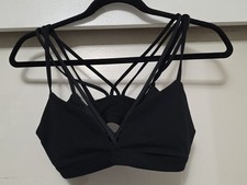 NWT Fabletics Strappy Black Sports Bra SZ Small