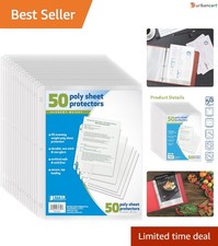 50-Pack Clear Poly Sheet Protectors for 8.5x11 Documents