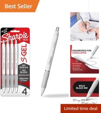 Comfortable Writing with 4 S-Gel Pens - Medium Point 0.7mm, Retractable Style