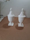 Vintage Westmoreland Milk Glass Diamond Covered Dish Pedestal Cup 9" tall