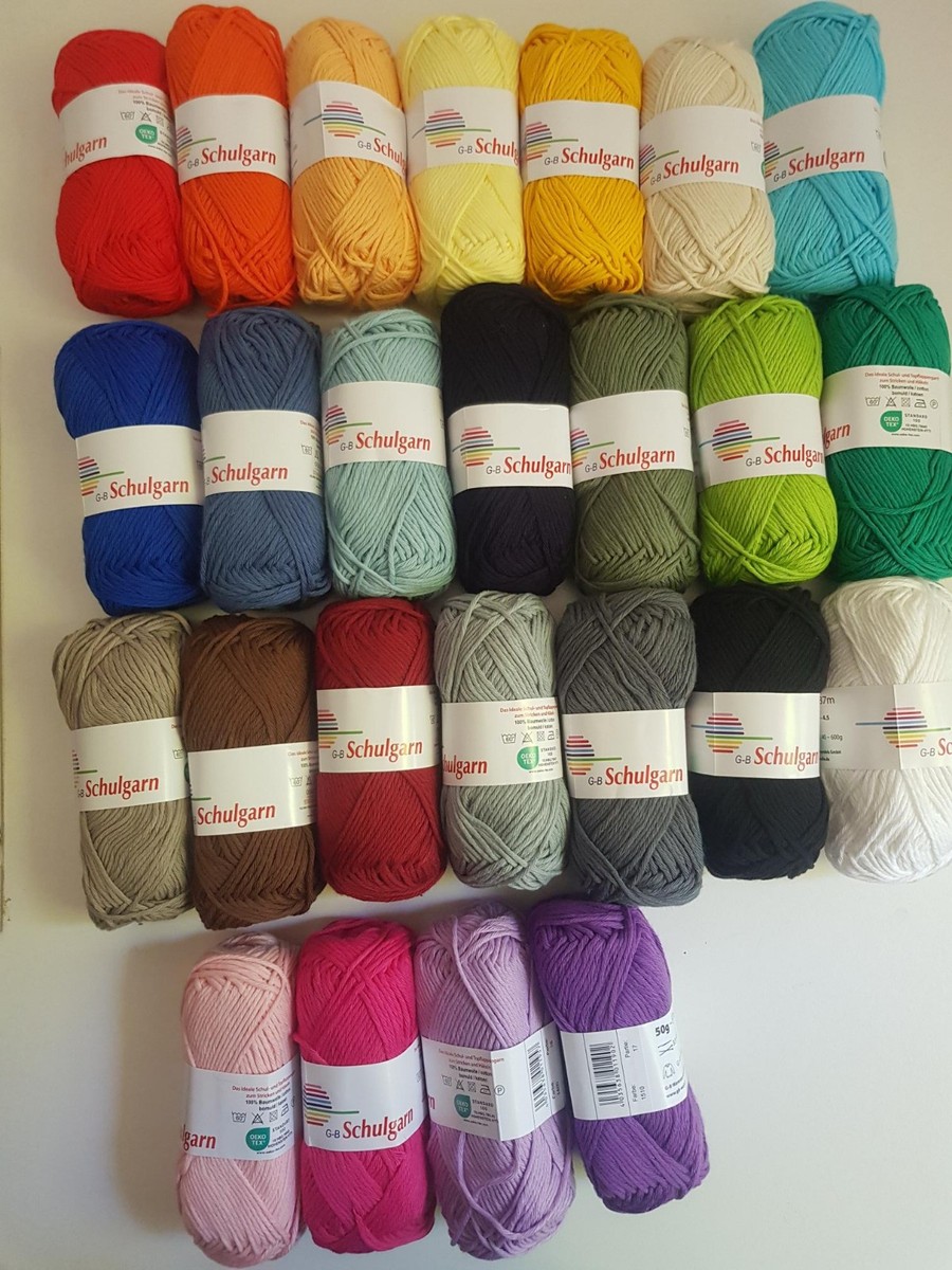 GB Schulgarn Topflappen Baumwolle Stricken Häkeln DIY