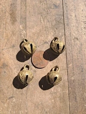 Antique Vintage Brass Sleigh Bells Lot Of 4