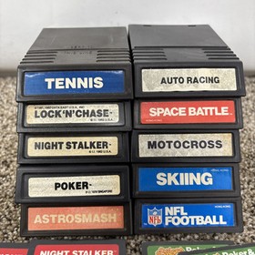 Intellivision Video Game Cartridges Lot Of 10 Games With Overlays Tested