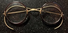 Antique 20s Windsor Wire Lennon Library Spectacles Eyeglasses Tortoise