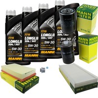 Mann Inspektionspaket 4L Mannol Longlife 5W-30 FüR Audi Coupe 2.8 Quattro S2