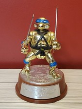 1992 Playmates TMNT  Leonardo Gold 5th Anniversary Collector Turtle No Box LE