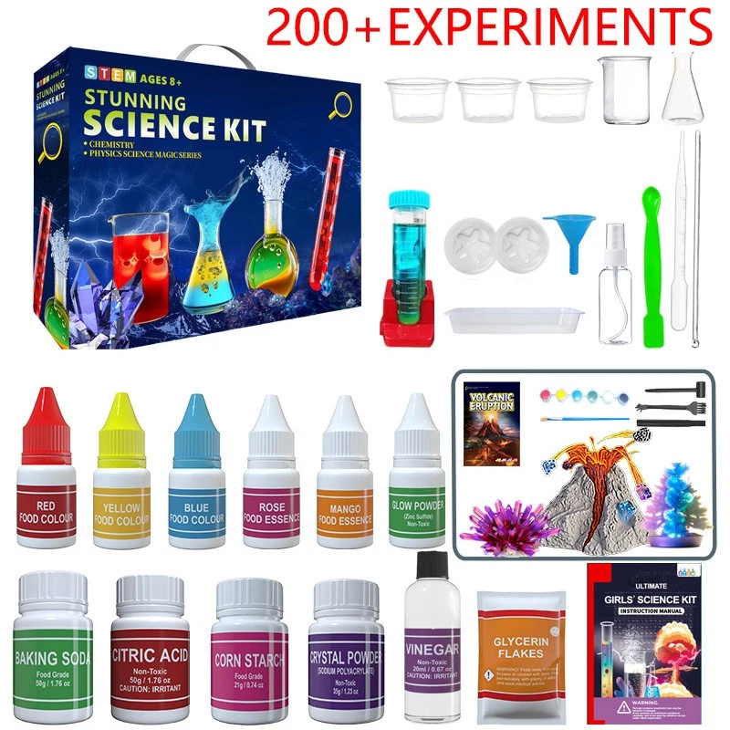 200+ Experiments Science Kit for Kids STEM Chemistry Set Crystals Explosions - image 2 of 4