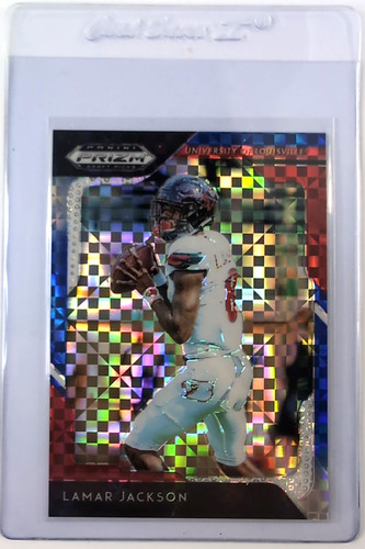 2019 Prizm Draft Red White & Blue Prizm /99 Lamar Jackson #60, Gem Mint 10, Quic