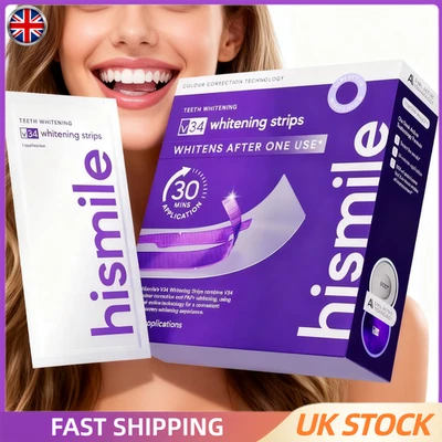 Hismile V34 Whitening Strips, Teeth Whiten Strips, Purple Tooth Whitening Strips
