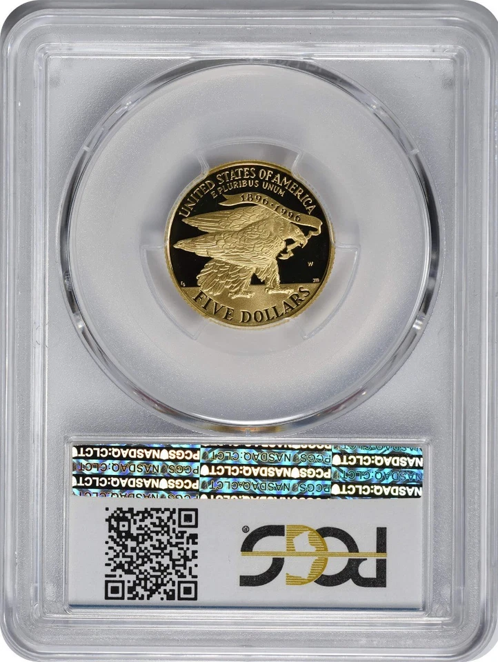 1995-W Torch Runner $5 Gold Five Dollar Proof Commemorative PR69DCAM PCGS - Image 2 of 2