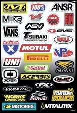 FACTORY EFFEX Sticker Sheet Sponsor Kit C Motorcycle Racing Decals 10-68004