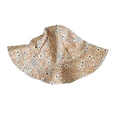 Rylee + Cru Apricot Floral Sun Hat Swim Accessory One Size