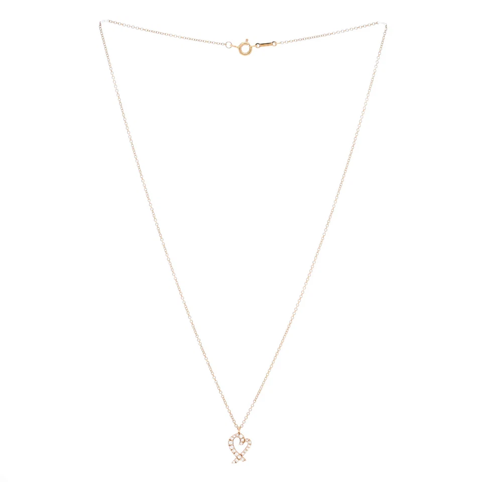 Tiffany & Co. Paloma Picasso Amoroso Corazón Colgante Collar Oro Rosa 18K Foto 2 de 3