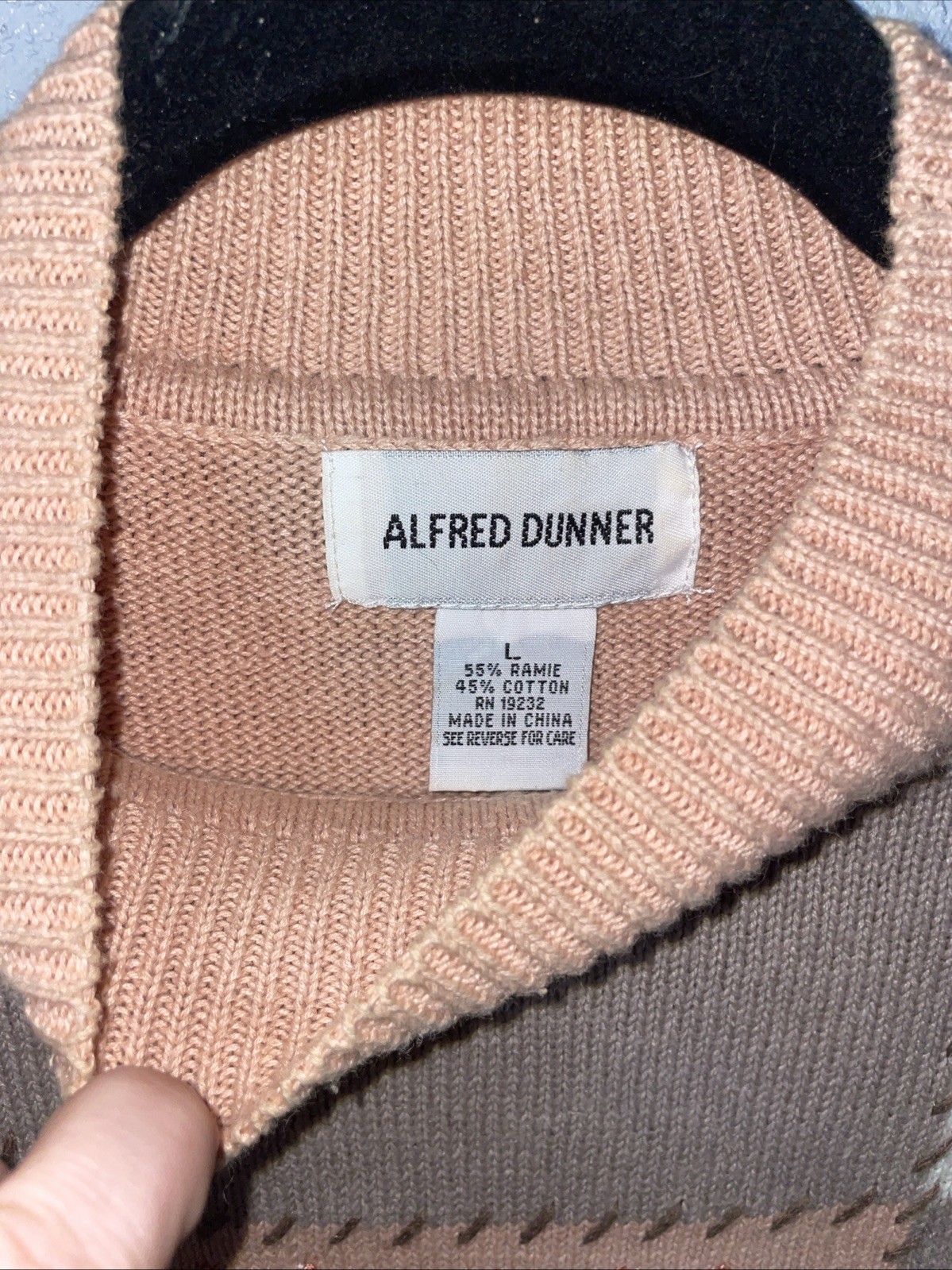 Alfred Dunner L Patchwork Pullover Mock Neck Swea… - image 4