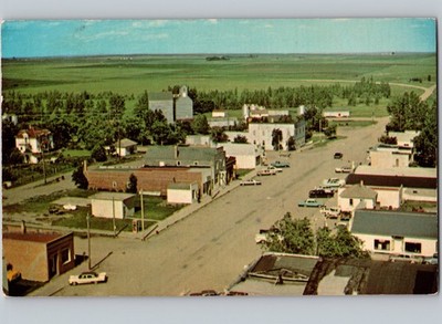 c1960 Birds Eye View Of Strasburg North Dakota ND Emmons County Postcard