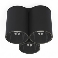 Aufbauspot Schwarz 3-Flammig GU10 Modern H:13Cm Deckenleuchte Flur Wohnzimmer